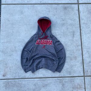 Alabama Crimson Tide Hoodie Gray Red Logo Pullover Men’s Medium College Wear